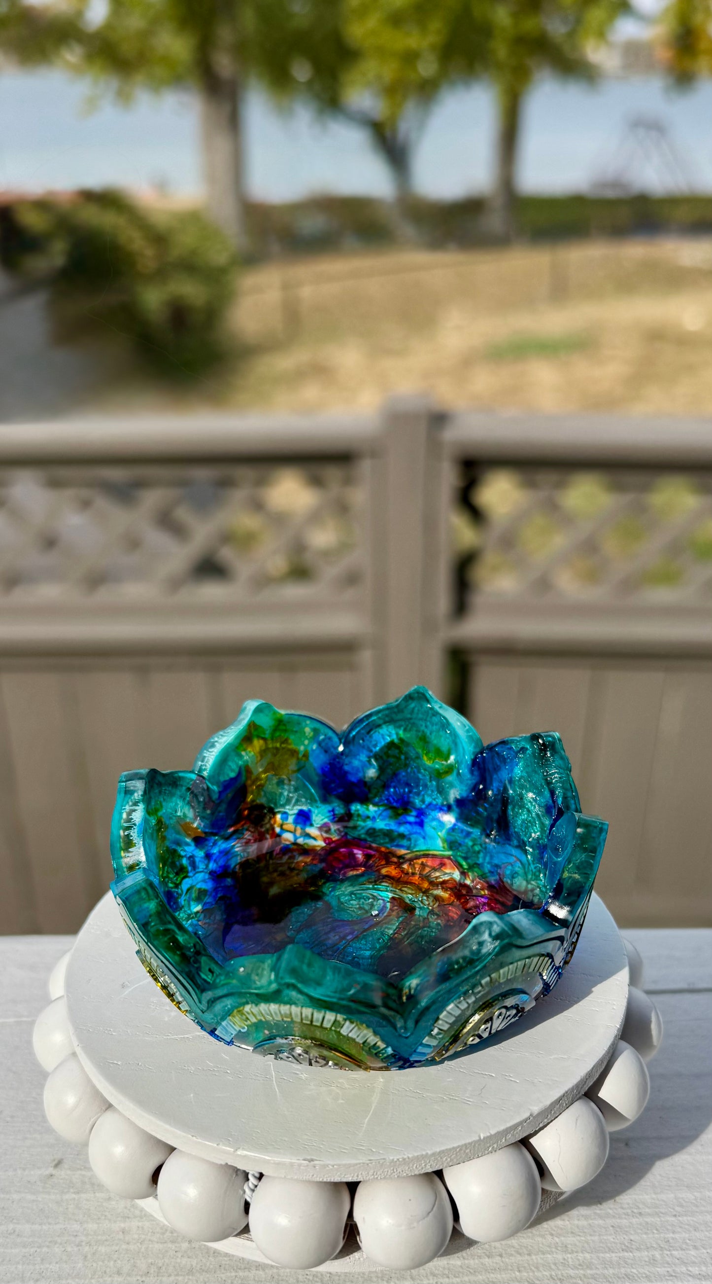 Teal Resin Trinket Dish