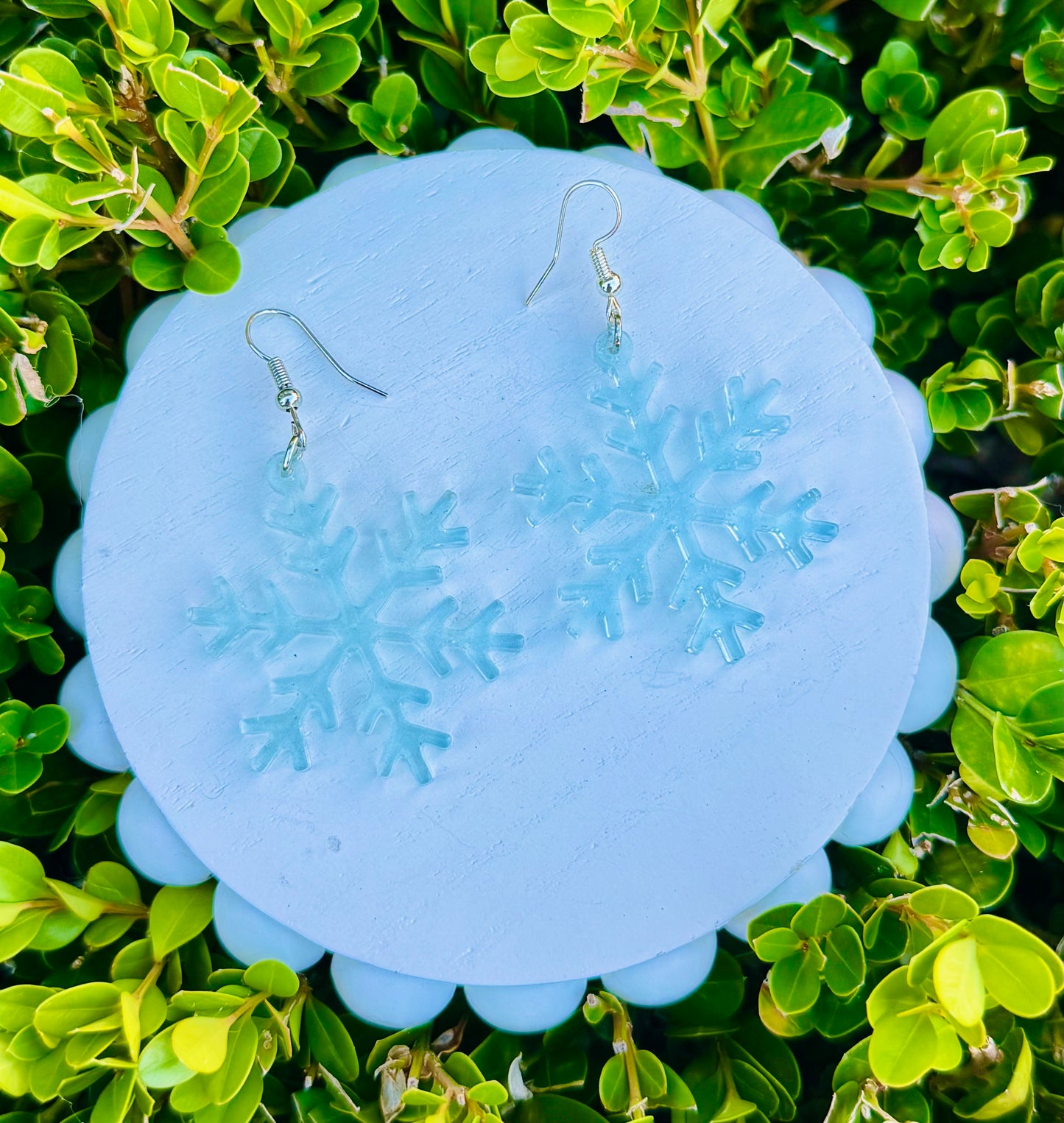 Resin Snowflake Earrings
