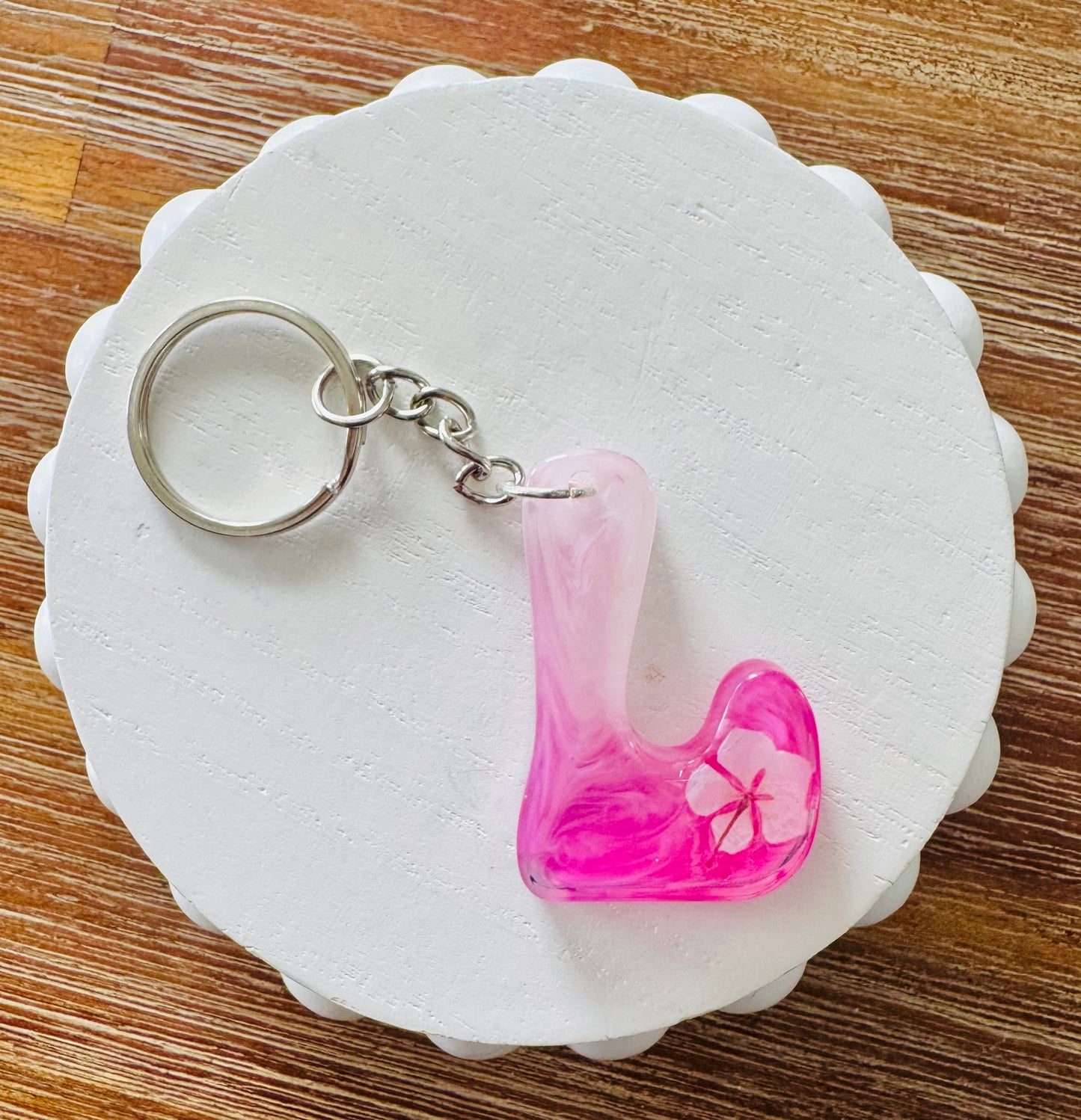 RESIN Letter “L” Keychain