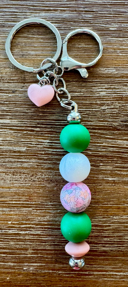 Handmade Keychain with heart charm