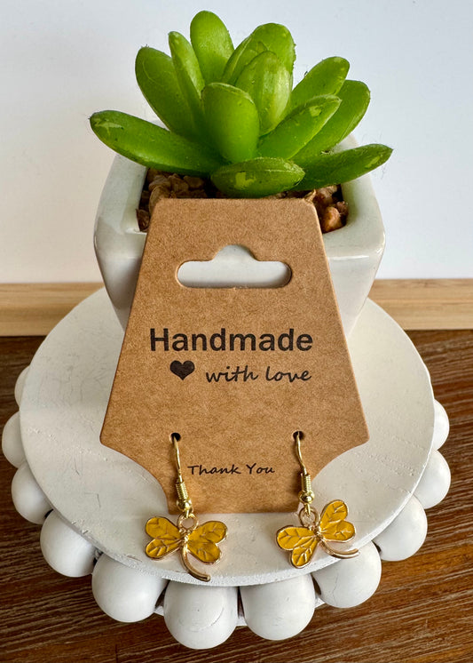 Handmade Silver Dragonfly Earrings with matching glass beaded bracelet