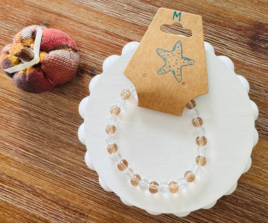 Brown Colored Glass Beaded Bracelet