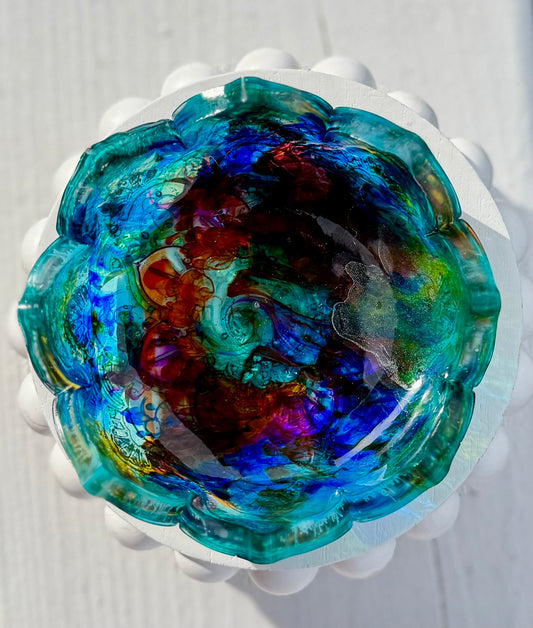 Teal Resin Trinket Dish
