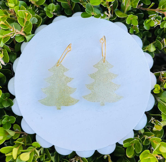 Christmas Tree Hoop Earrings
