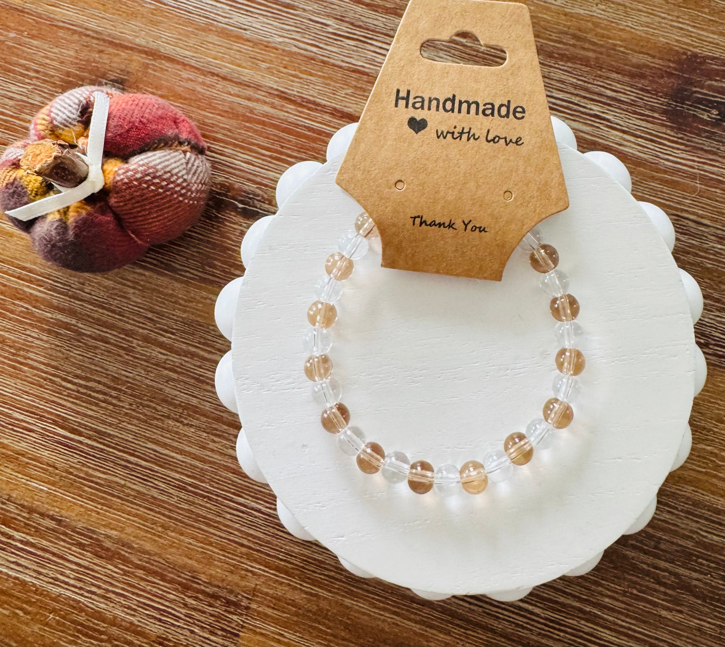 Brown Colored Glass Beaded Bracelet