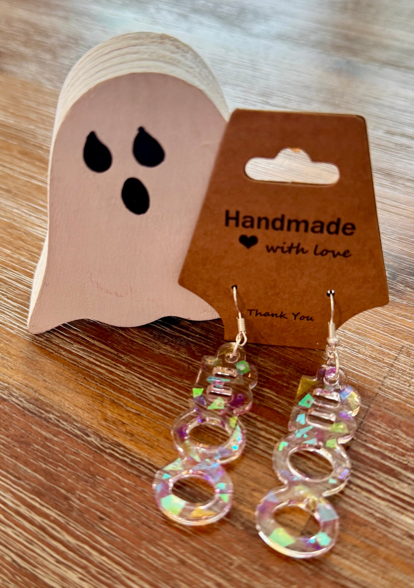“BOO” Halloween RESIN Drop Earrings
