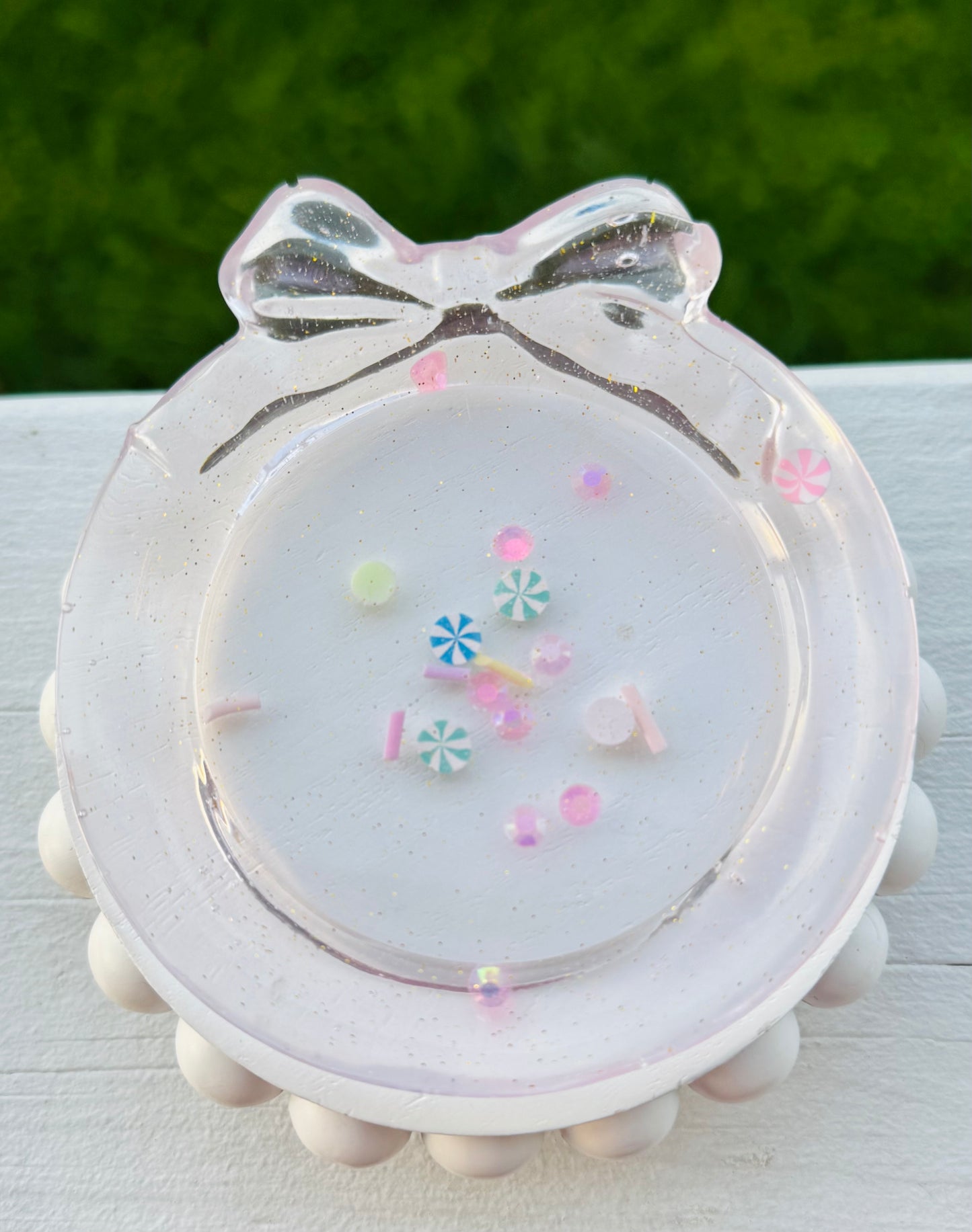 Pink Bow Confetti trinket tray & Matching Christmas Tree