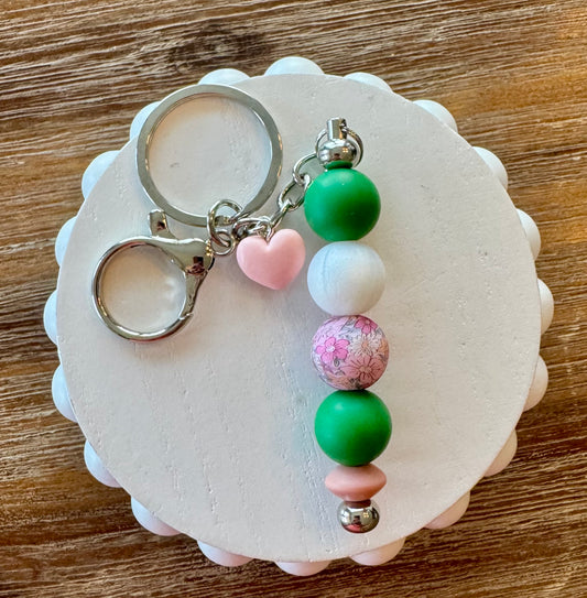 Handmade Keychain with heart charm
